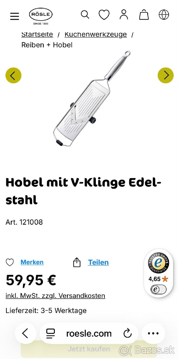 Profesionalne struhadlo hoblik Rösle - 13