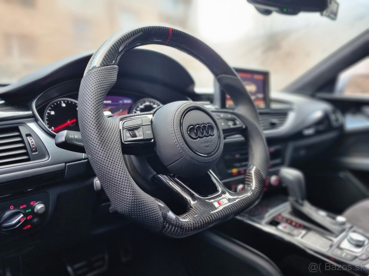 AUDI VOLANT KARBONOVY RS ZKOSENY aj s KOZENYM AIRBAGOM - 13