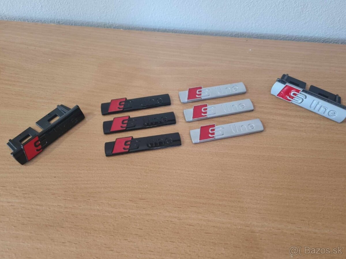 Cierne a sive Napisy S-LINE pre AUDI - 13