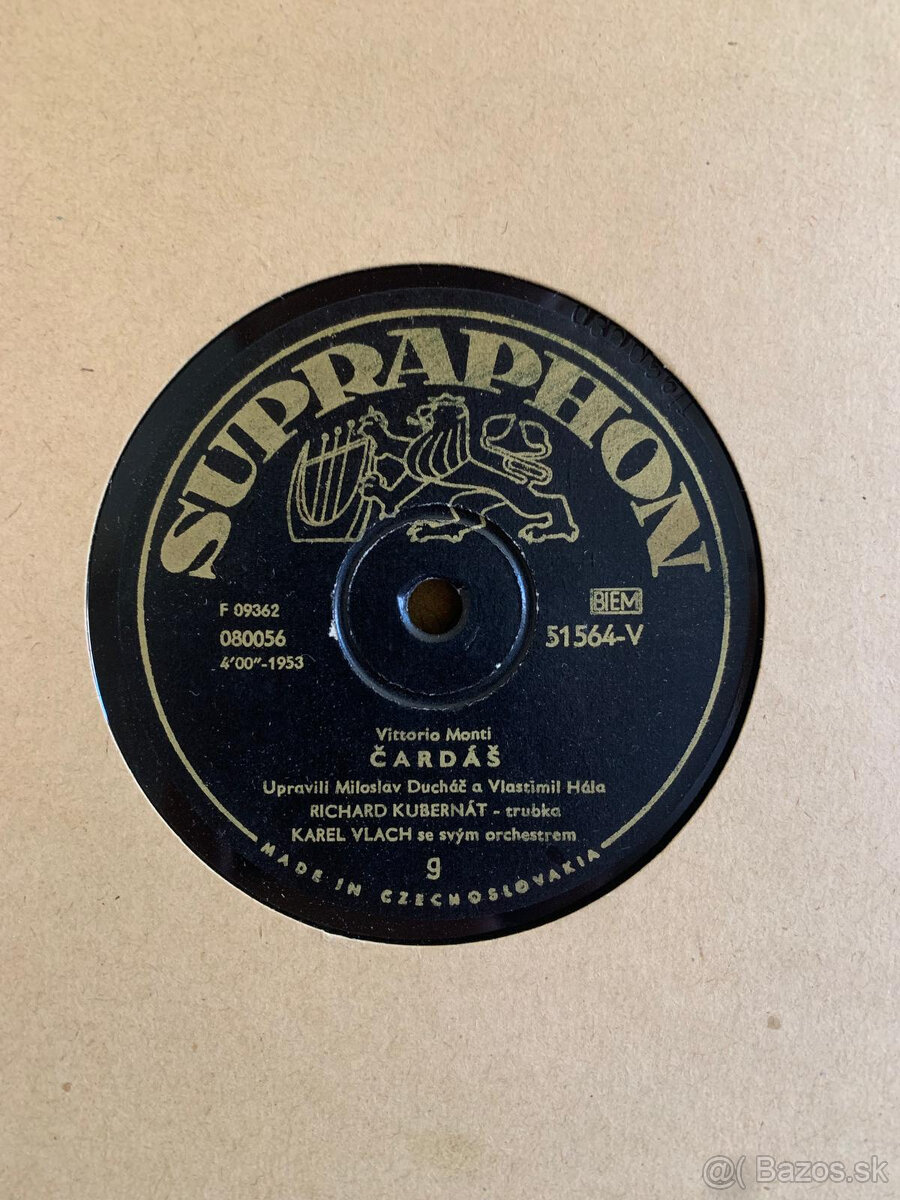 Starožitný gramofón + platne - 13