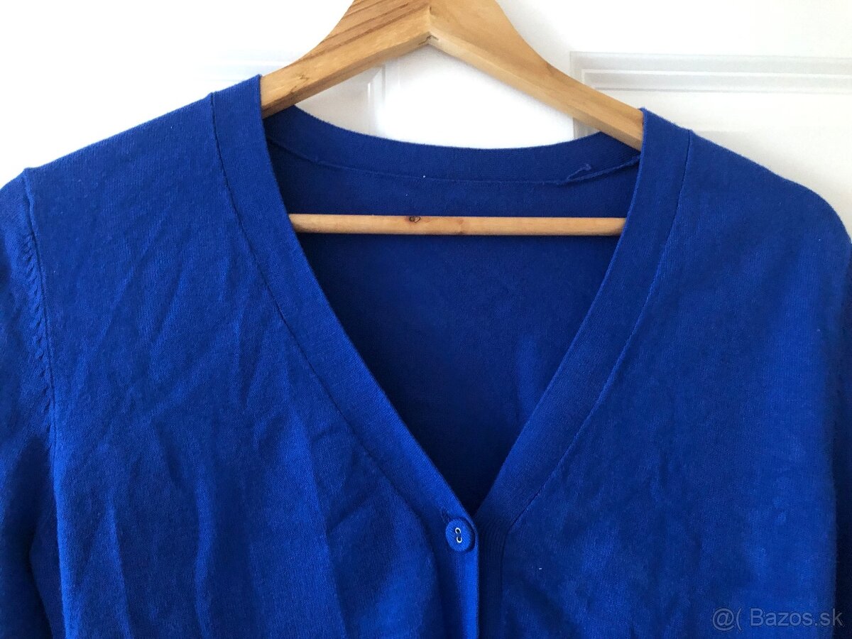 Kráľovsky modrý sveter na gombíky, Anna Scott, S/36 - 13