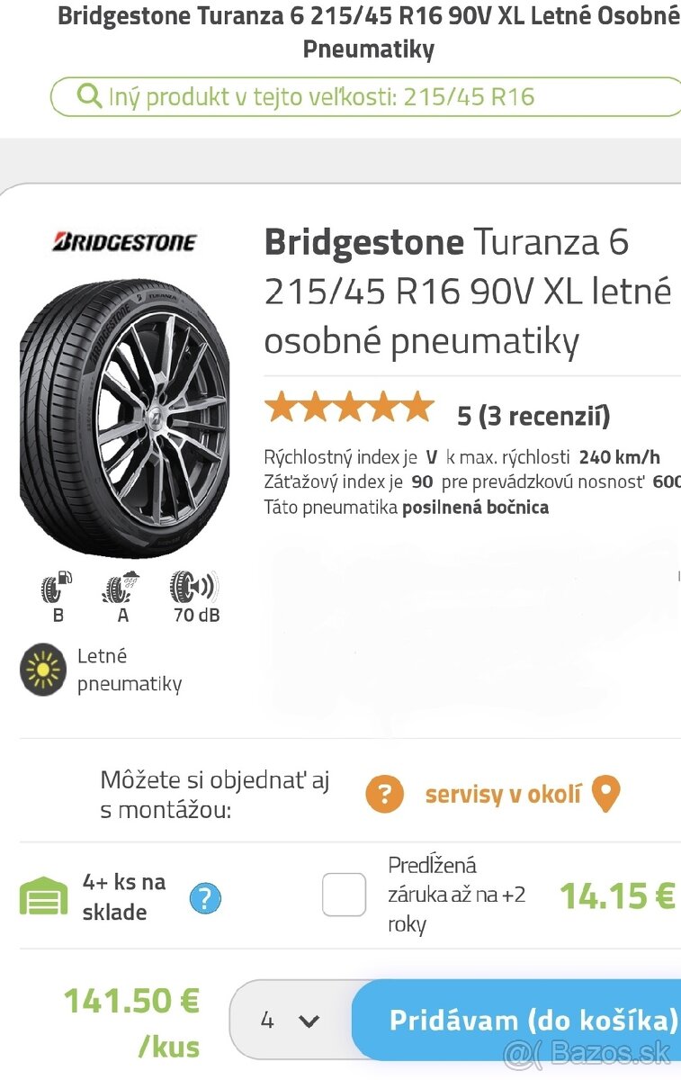Bridgestone Turanza 6 Enliten 215/45 r16 - 13