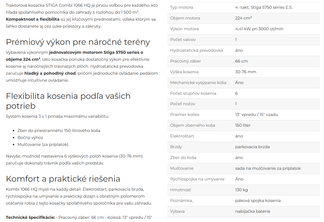 Predám kosačku rider STIGA Combi 166 ST - 13