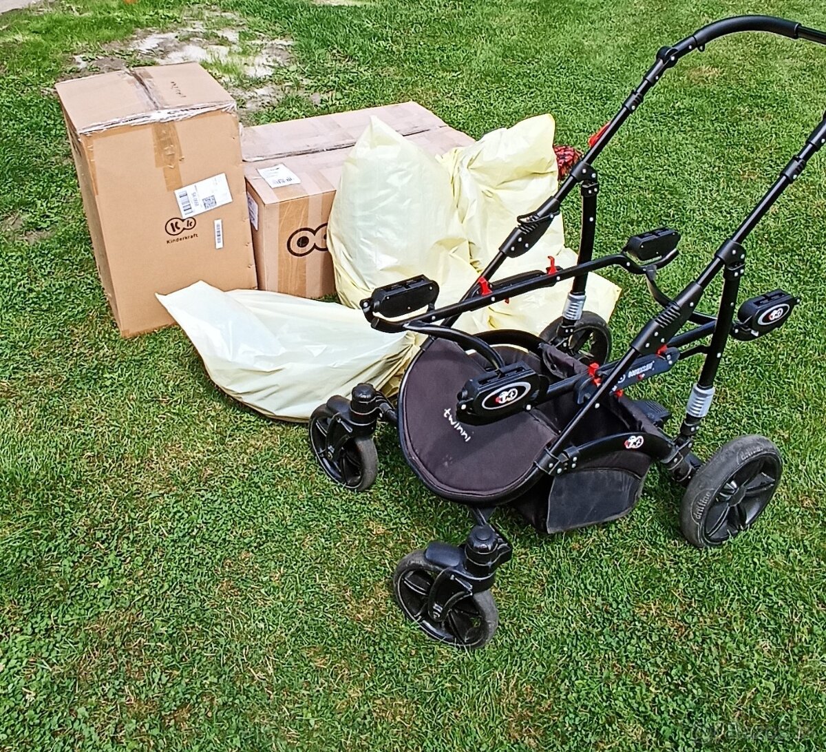 Kočík pre dvojičky/ súrodenecký kočík a vajíčka do auta - 13