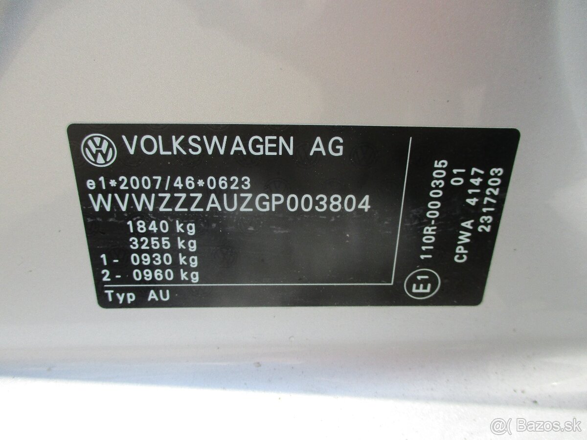 VW GOLF 1,4TGI 81kW CNG Bluemotion Euro6 2015 - 13