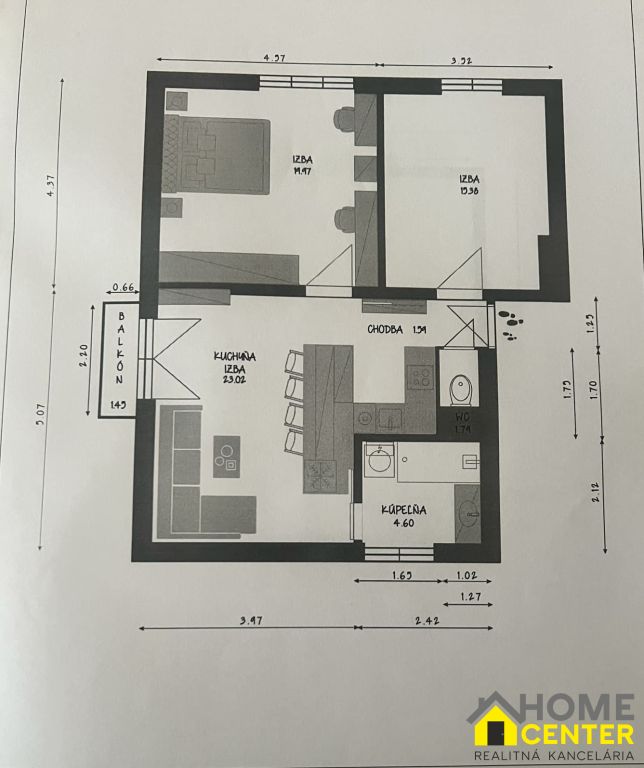 PREDAJ 3 izbový, tehlový byt v centre - KOMÁRNO - 13