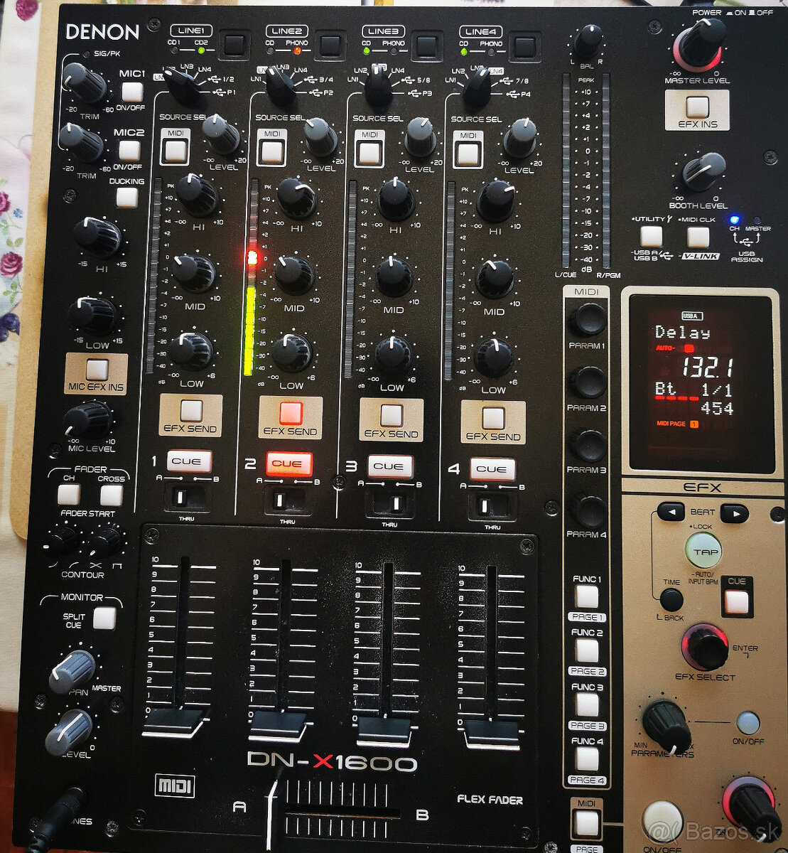 DENON DN X1600 4-kanálový digitálny DJ Mixer Top Stav - 13