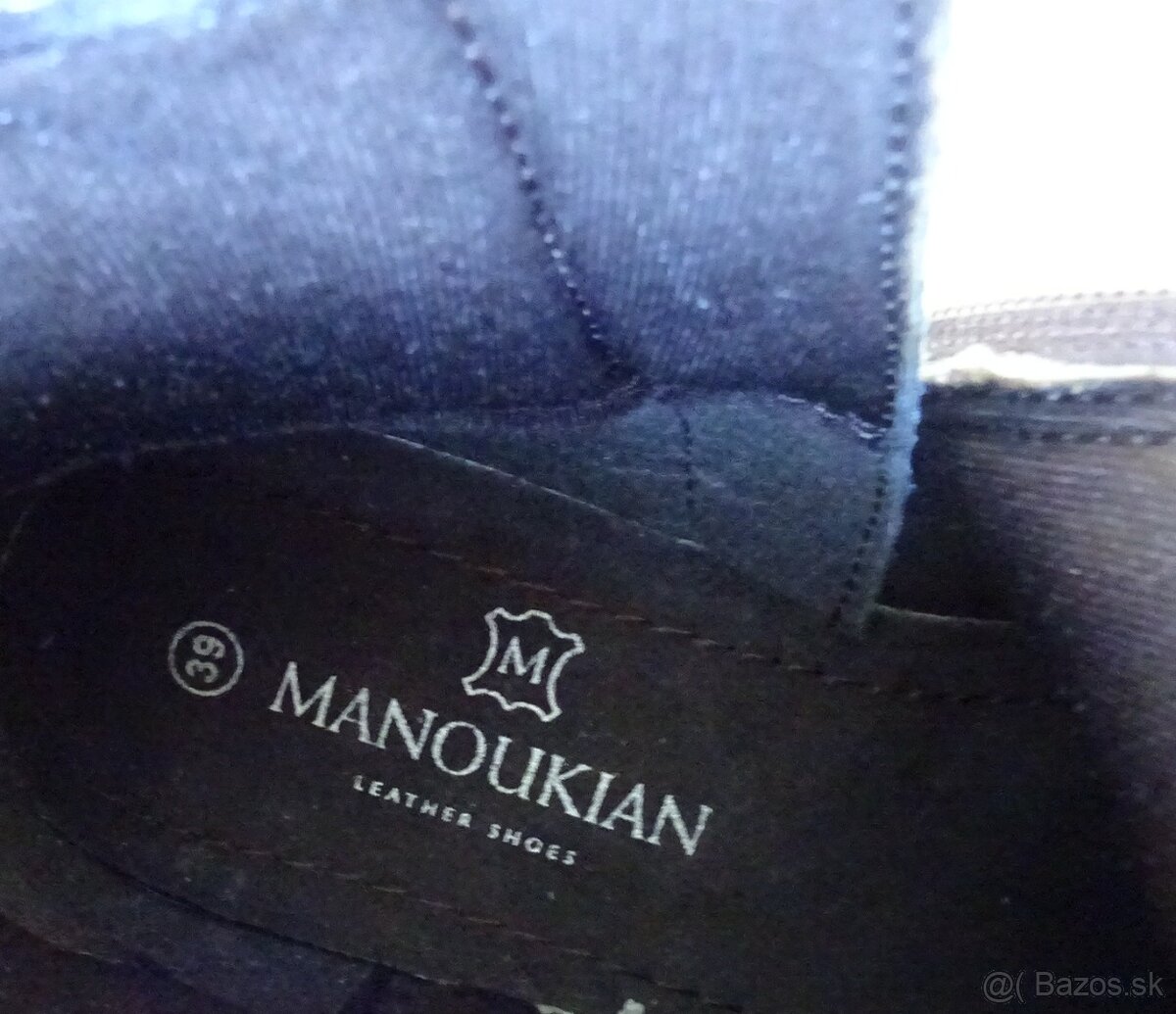 Kožené čižmičky Manoukian, veľ.39 - 13