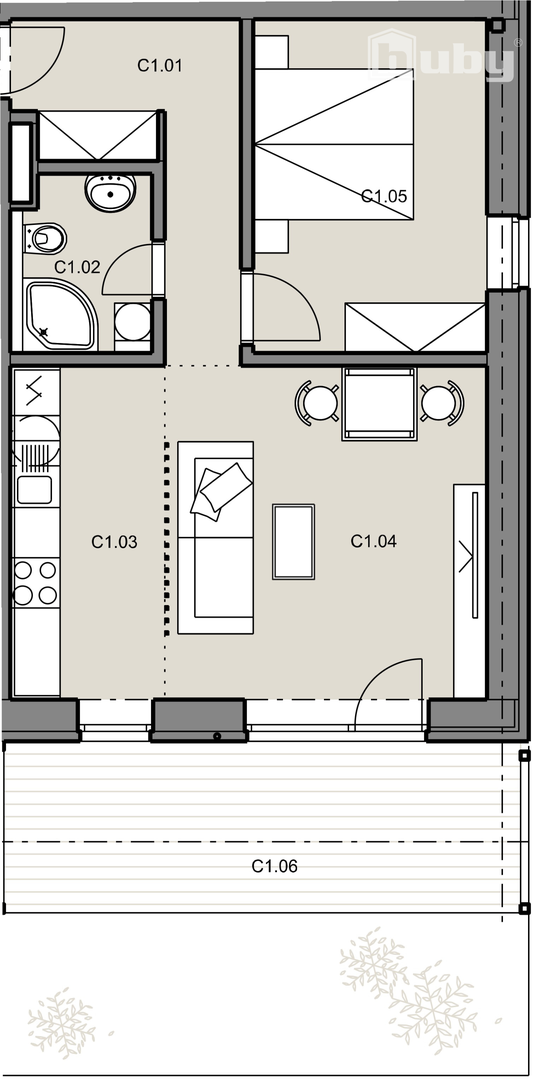 Posledný 2 izbový byt, č. IIB_3C, v novostavbe Byty Ruppeldt - 13
