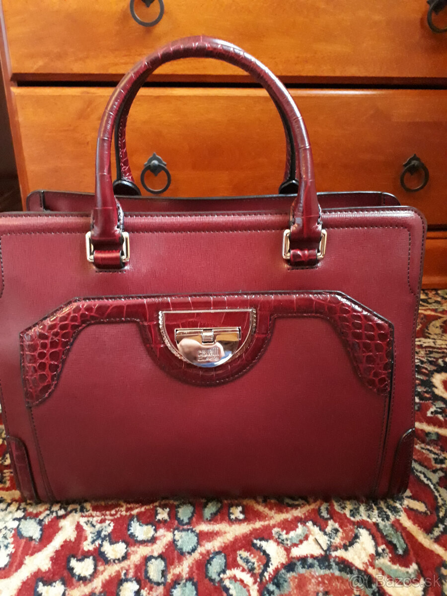 kufríková kabelka bordová cavalli class - nová - 13