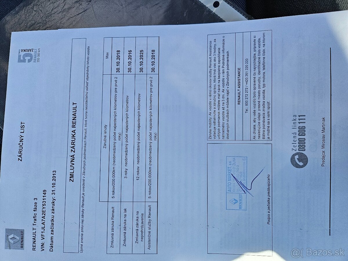 Renault Trafic 2014 84kw 9 miest M6 nová STK EK zimné gumy - 13