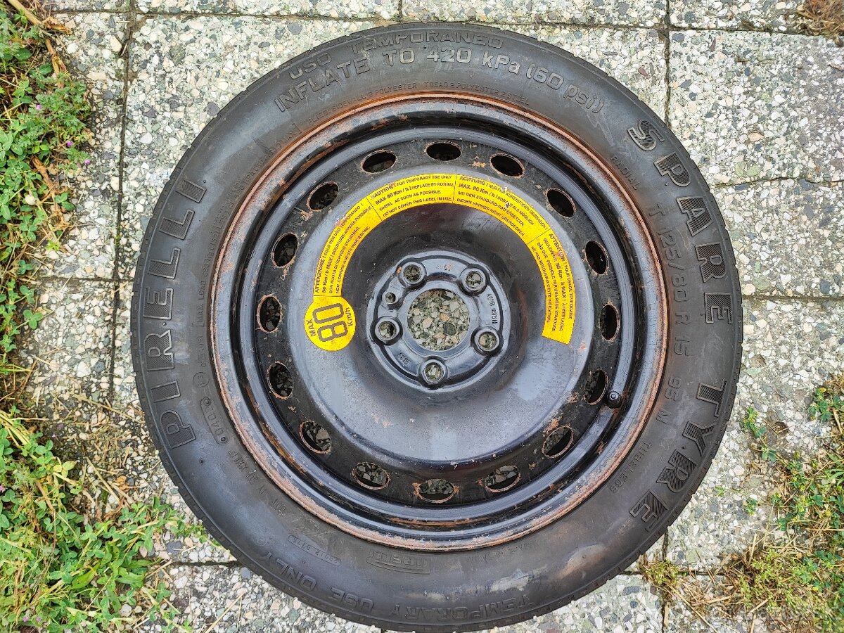Dojazdové koleso R15 (4.00B x15H ET35, PIRELLI 125/80) + zdv - 13