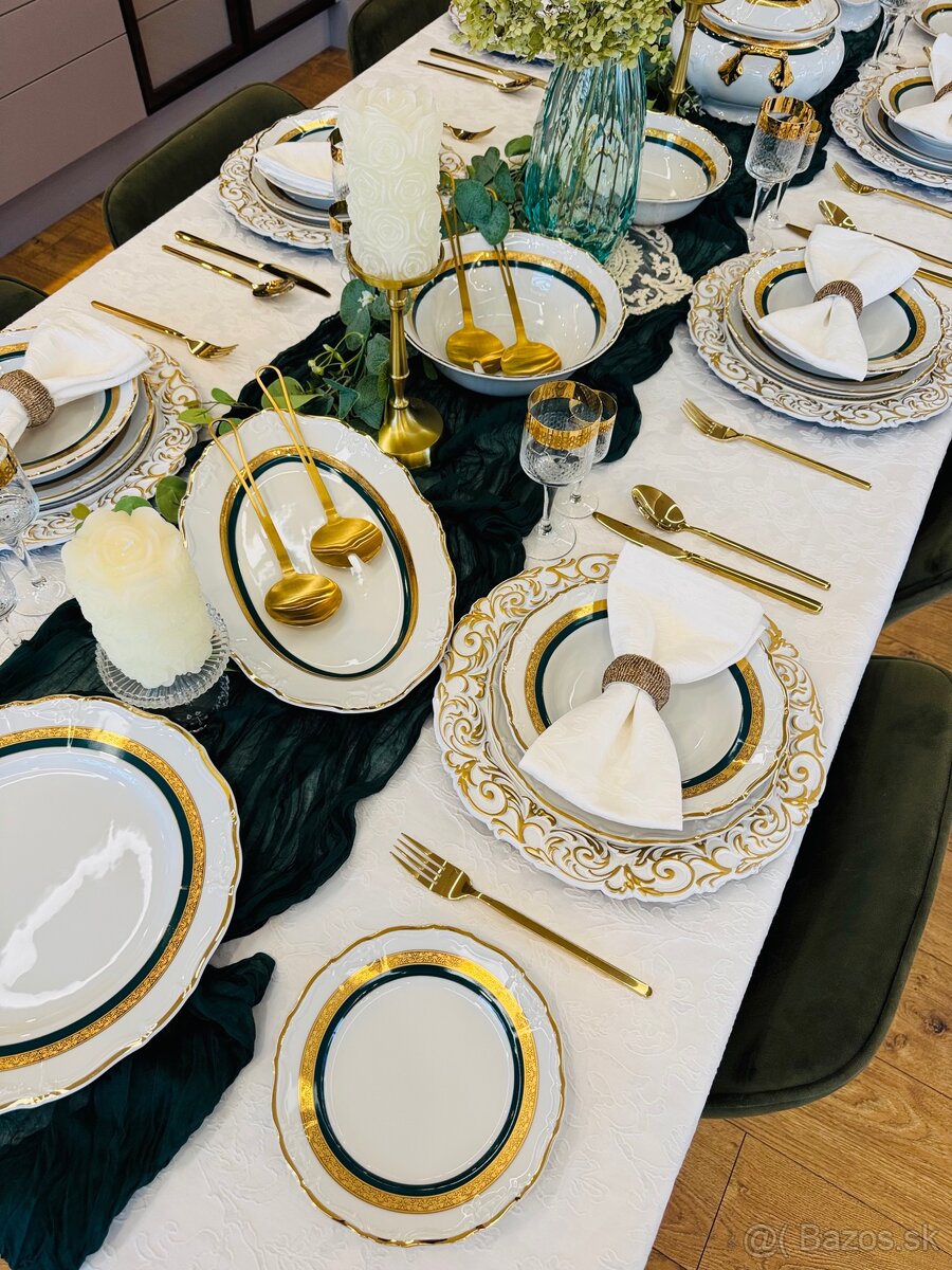 Nová pozlátená obedová súprava Thun pre 12 osôb-posielam - 13