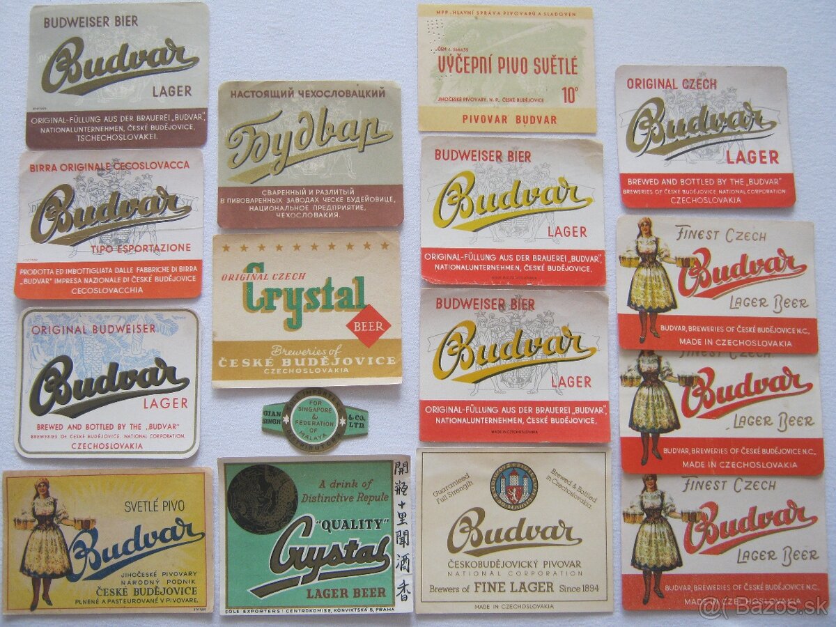 sbírka pivní etikety Budvar České Budějovice 1052ks etiket - 13