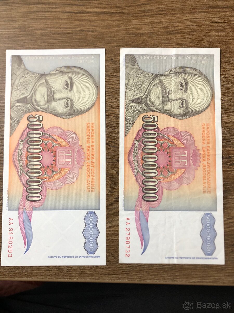 Bankovky JUHOSLAVIA 4 - 13