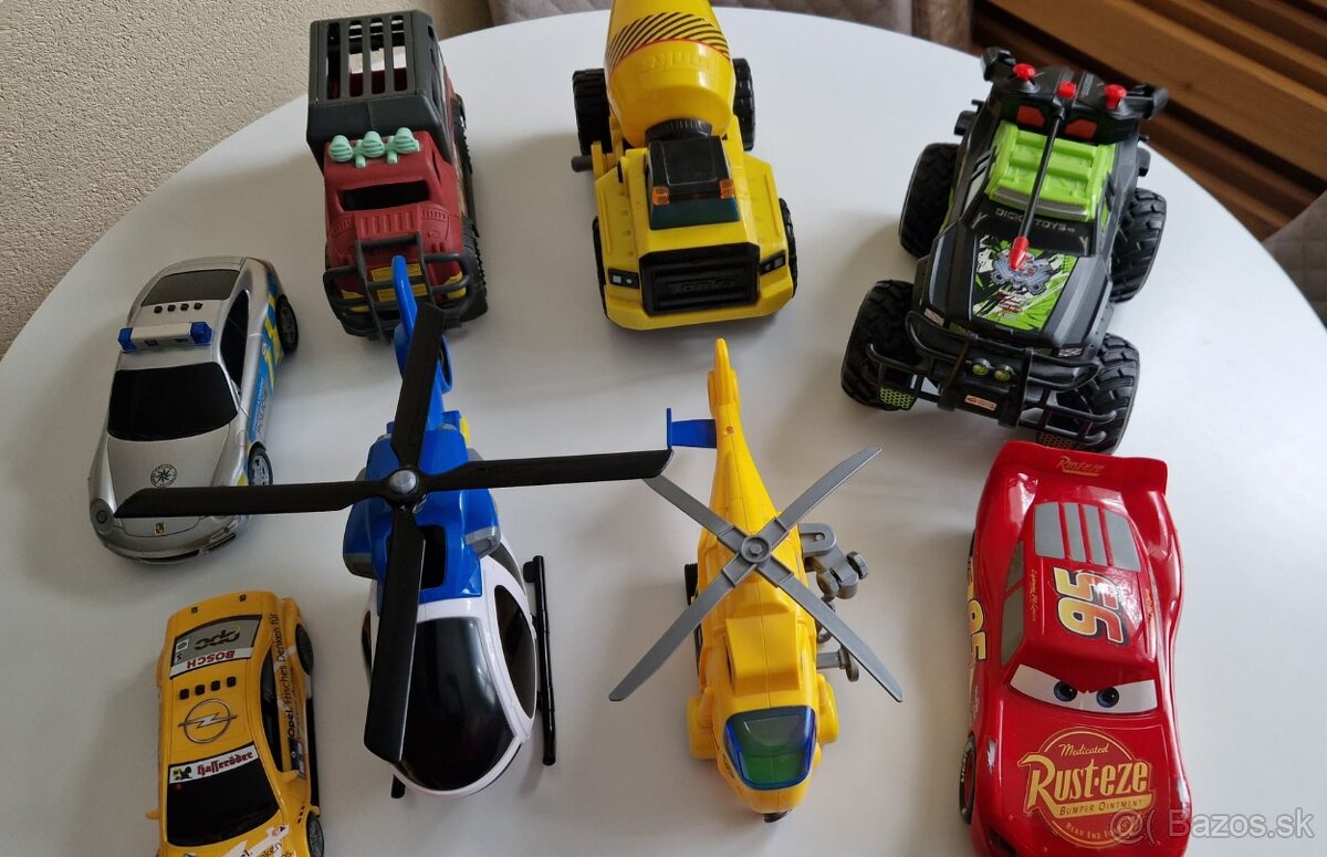 Hračky, auta,, helikoptera, hot wheels, mcqueen - 13