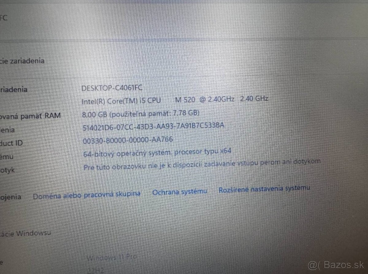 Notebook 14" HP.Intel i5-M520 2x2,40GHz.8gb ram.240gb SSD - 13