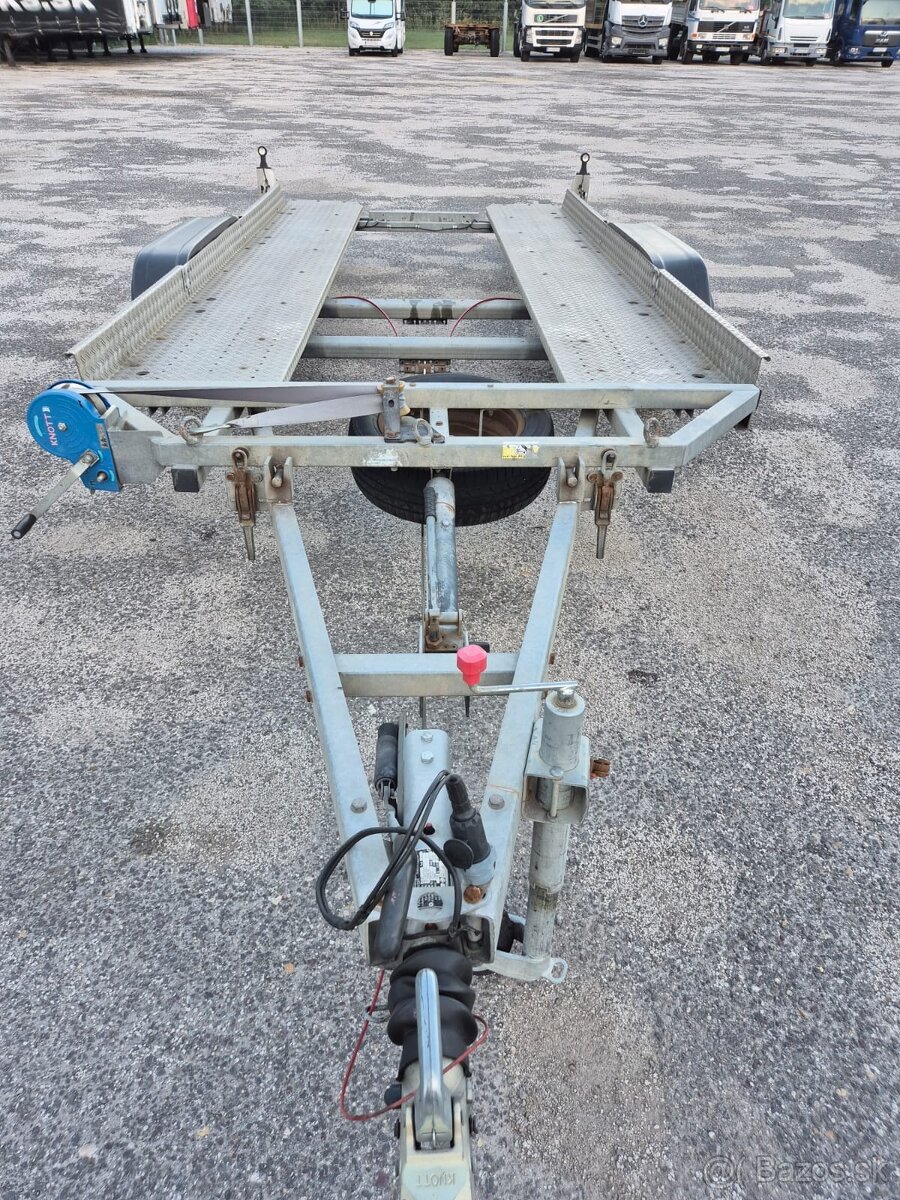 AKB prívesný vozík, preprava AUT, podvalník 2x ossý - 13