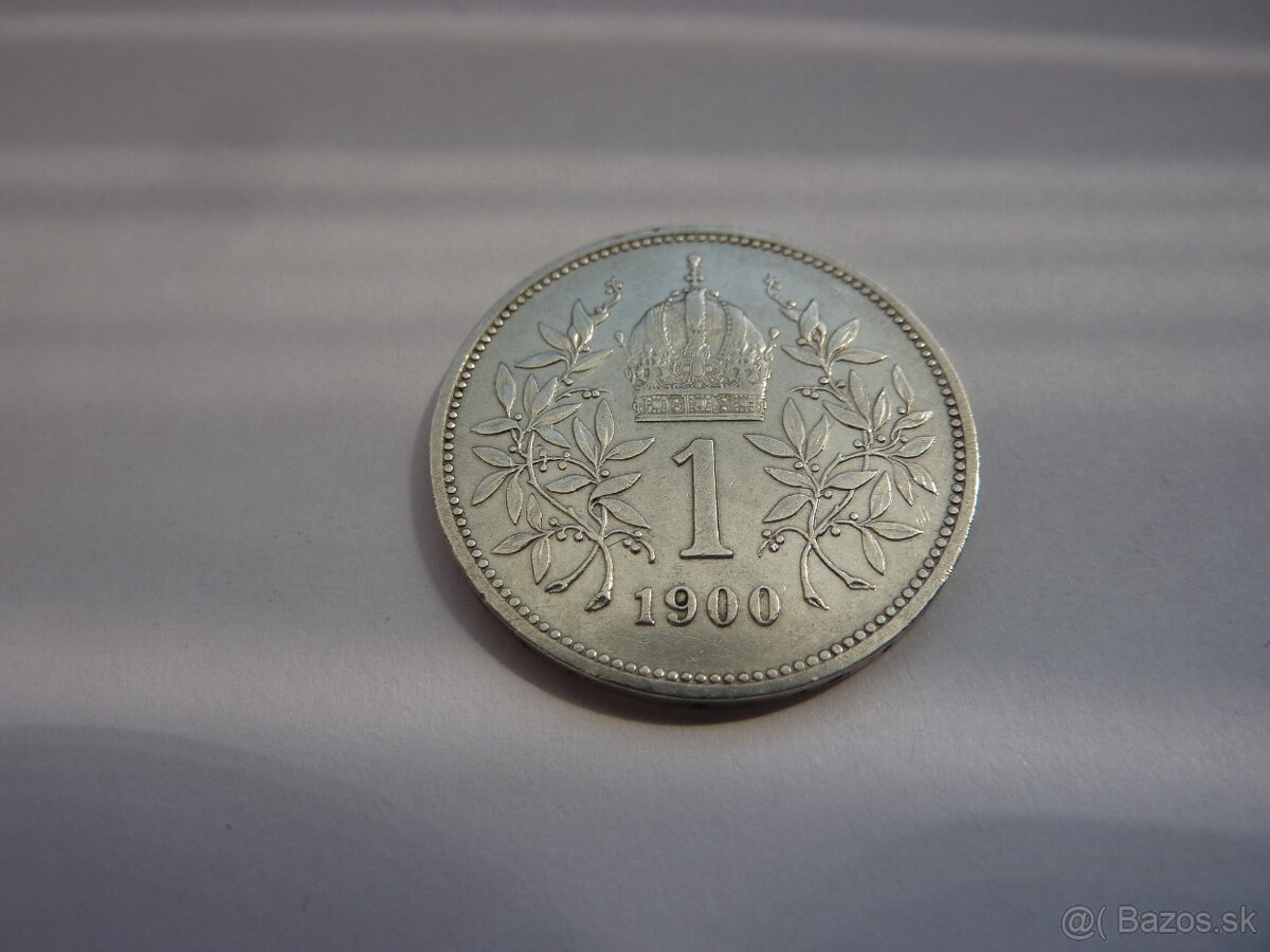 R-U Vzácnejšia 1 koruna 1900 bz vo veľmi peknom stave - 13