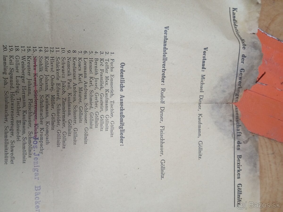 Gelnica voľby leták starý - 13