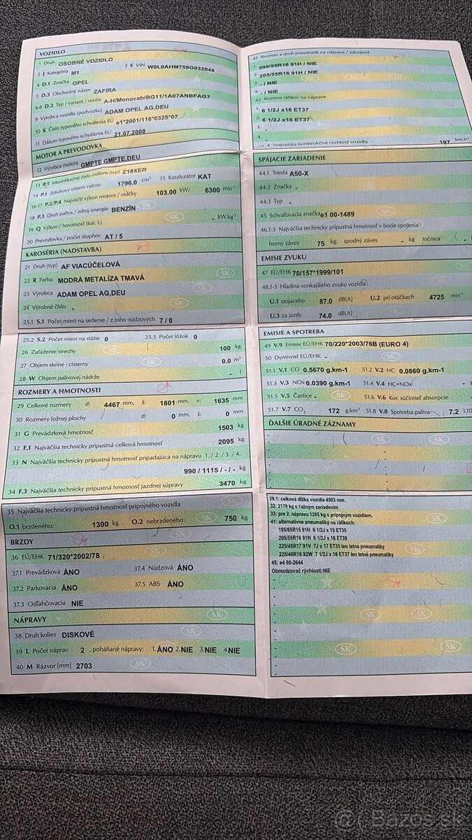 Opel Zafira 1.8 Benzín Automat - 13