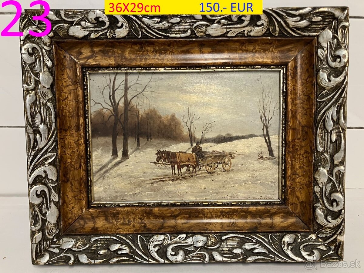 Obrazy olejomaľby rôzne tematiky viac kusov - 13