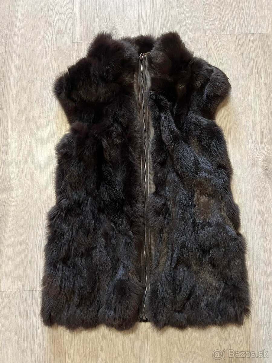 prava kozusinova damska stylova luxusna vesta-bunda - 13