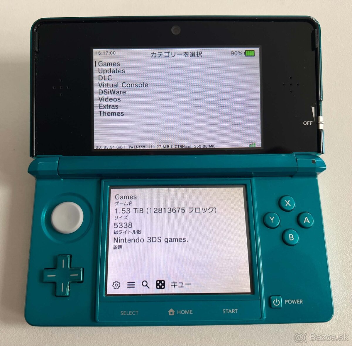 Nintendo 3DS Aqua Blue + 128gb - 13