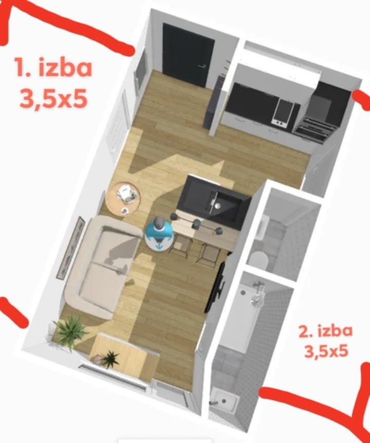 Na predaj 2izbový byt - 13
