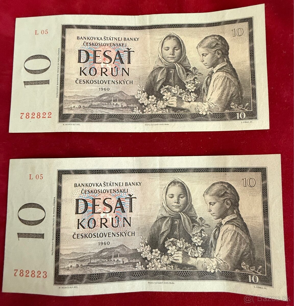 Československé bankovky TOP stav UNC postupky čísla za sebou - 13