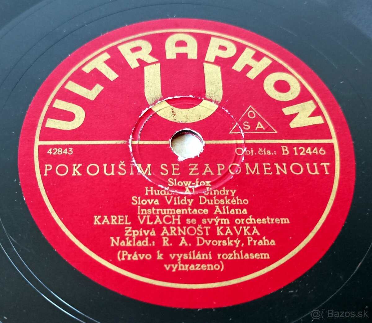 R. A. Dvorský a jeho orchestr, 4 staré šelakové gramodesky - 13