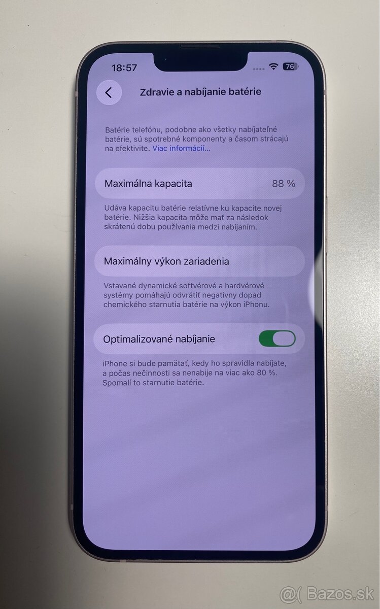 iPhone 13 Pink, batéria 88% - 13