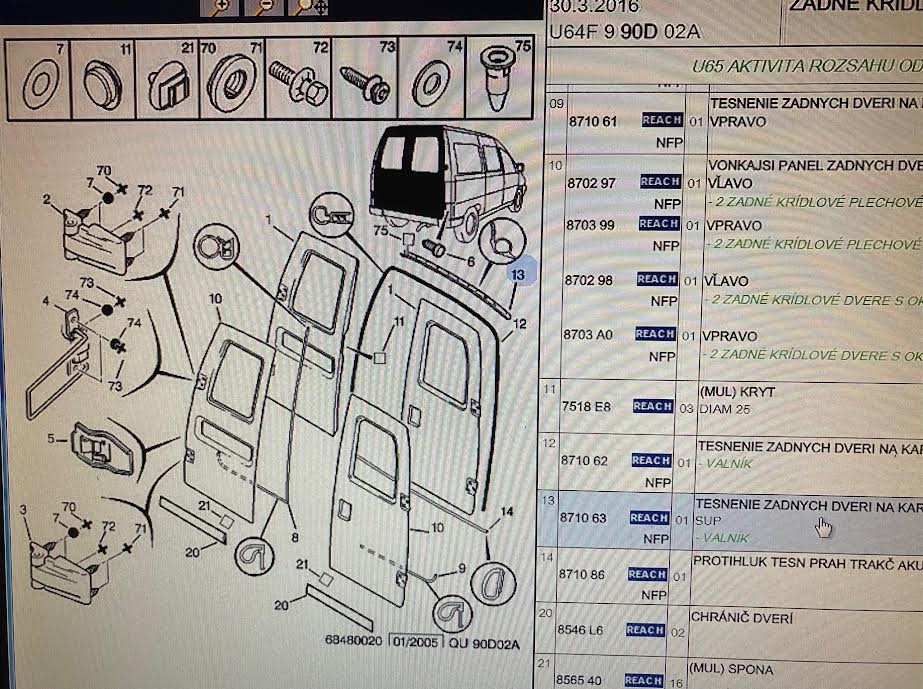Tesnenie dverí Peugeot - 13