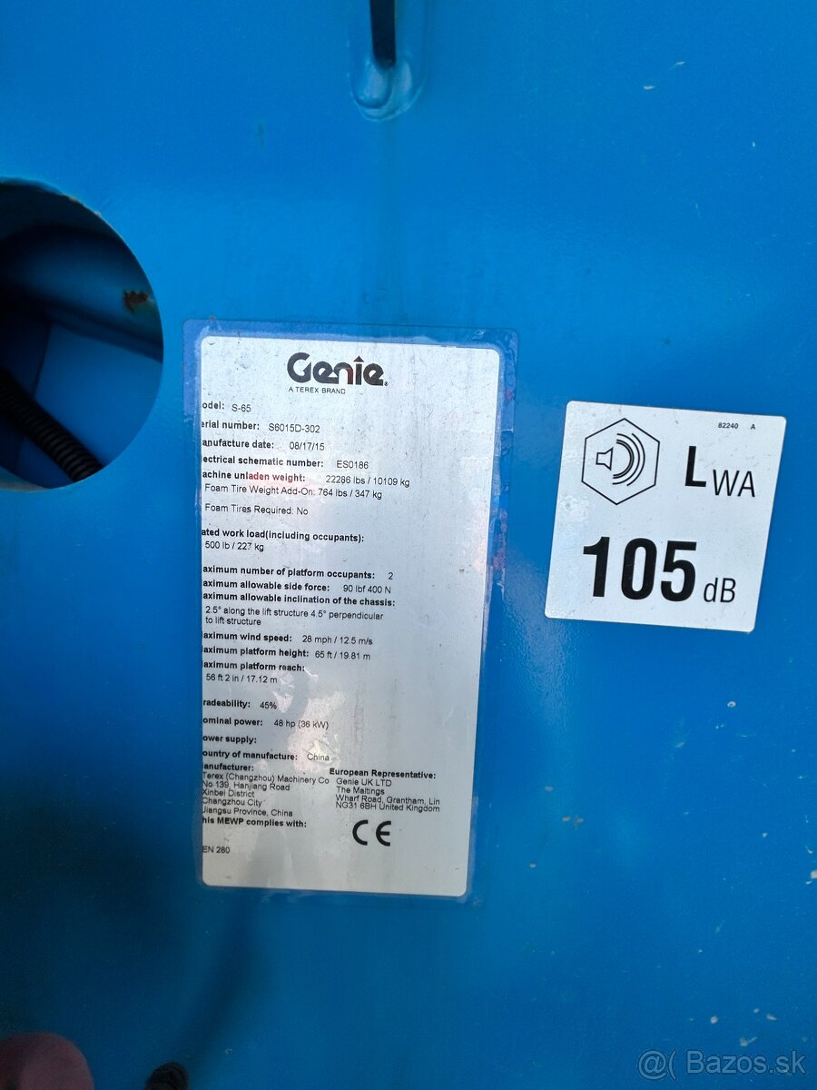Teleskopická pracovná plošina Genie S65 - 13