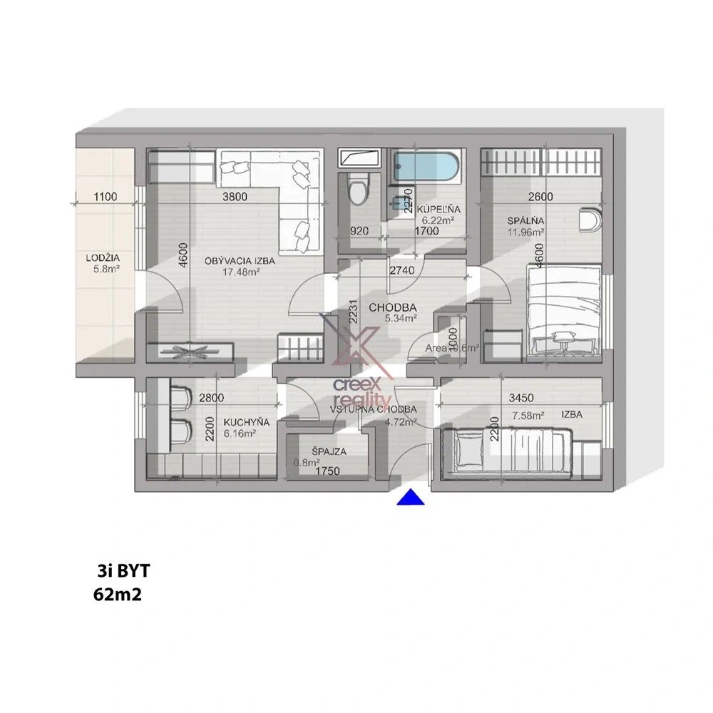 3 izbvý byt s lodžiou - 13