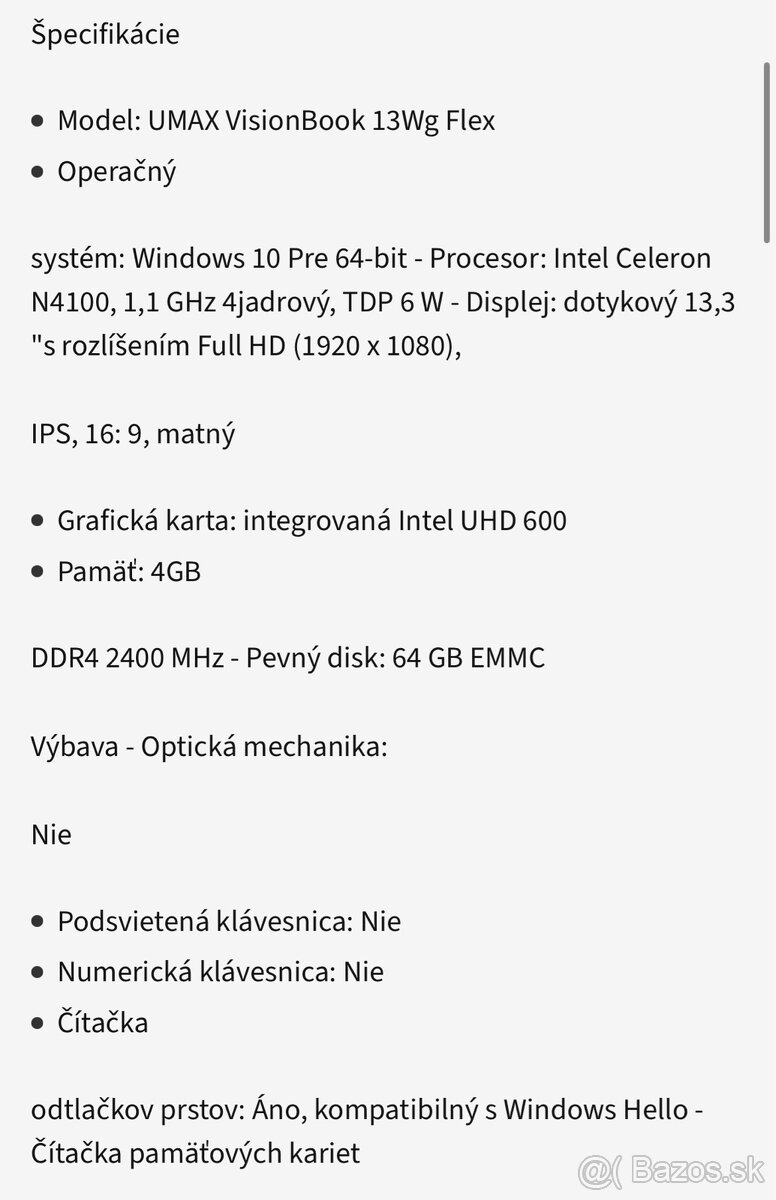 Notebook Visionbook Umag 13wg flex - 13