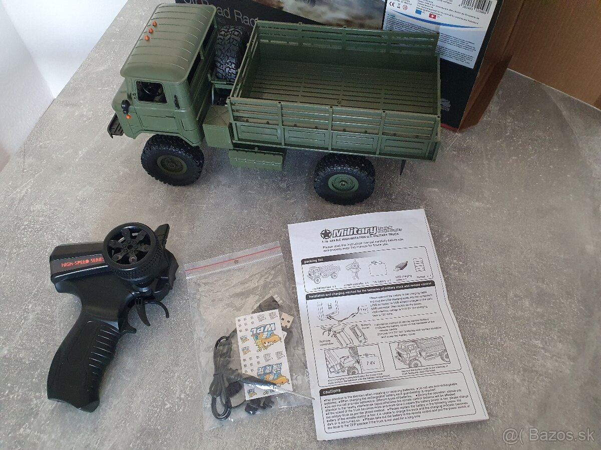 RC Military Truck GAZ WPL B24 1/16 4WD zelený - 13