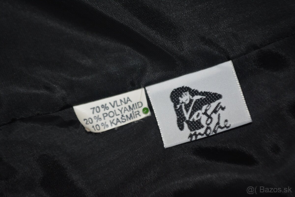 Vlneno-kašmírový kabát s kožušinkou, veľ. L/42 - 13