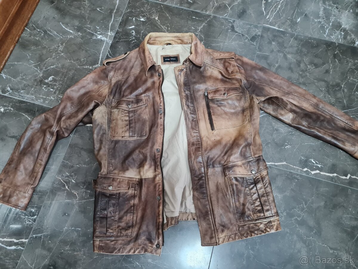 dlhý pánsky čierny kožený kabát - veľkosť XL/XXL - 13