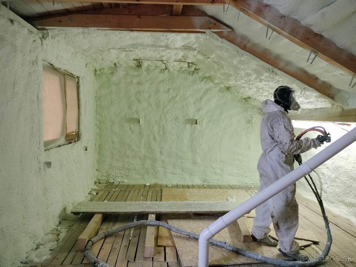 Striekaná izolácia, Zateplenie pur penou - 13