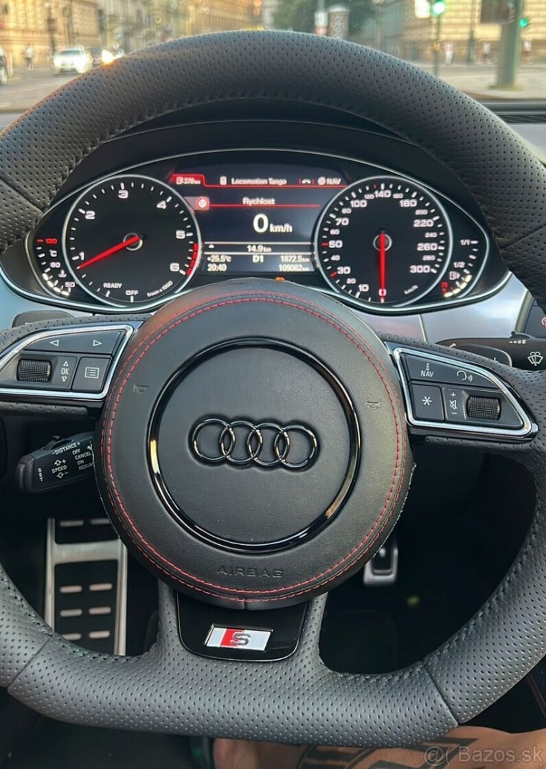 VOLANT AUDI KOŽENÝ - BIELE ŠITIE - ZKOSENY - 13