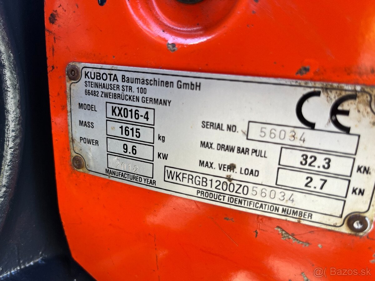 Minibager minirypadlo Kubota KX016-4, JCB Cat Takeuchi - 13