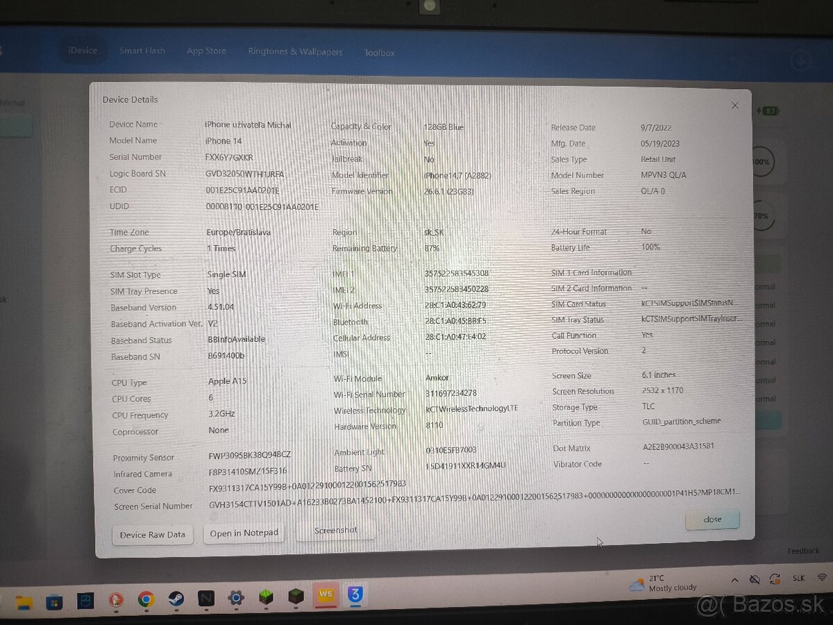 iPhone 14 100% batérie TOP stav - 13