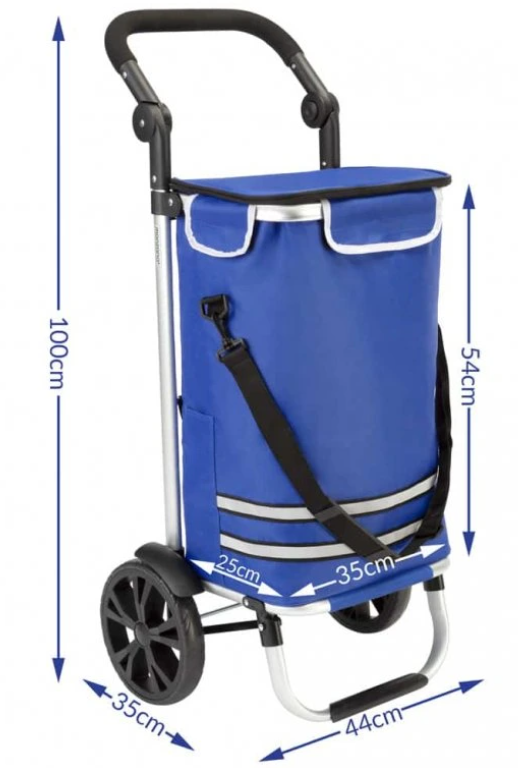 Nákupný vozík skladací taška 56 L - čierny a modrý - 13