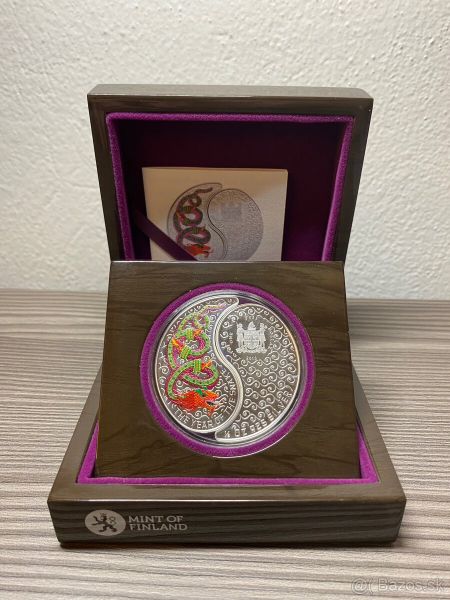 Fiji 2013 snake Yin and Yang Strieborná minca zberatelska - 13