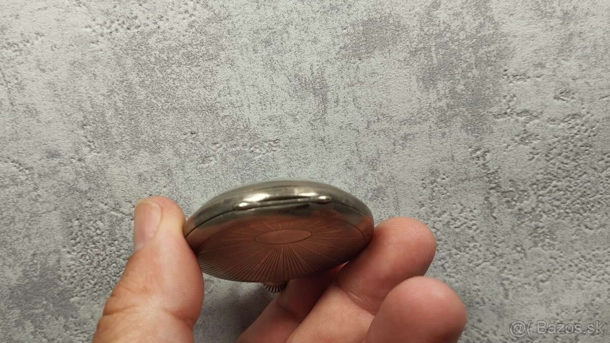 Starožitné pánské švýcarské kapesní STŘÍBRNÉ hodinky DOXA - 13