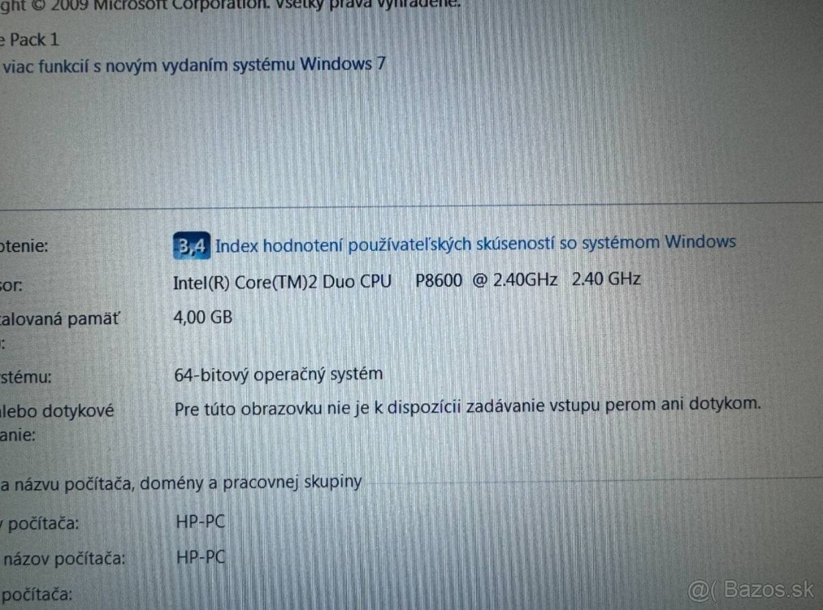 Predám použitý notebook HP 6730b. Core2Duo 2x2,40GHz. 4gbram - 13