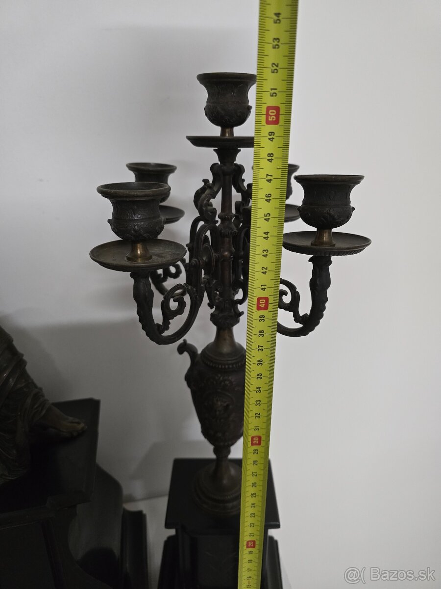 Krbove hodiny a svietniky bronz - 13