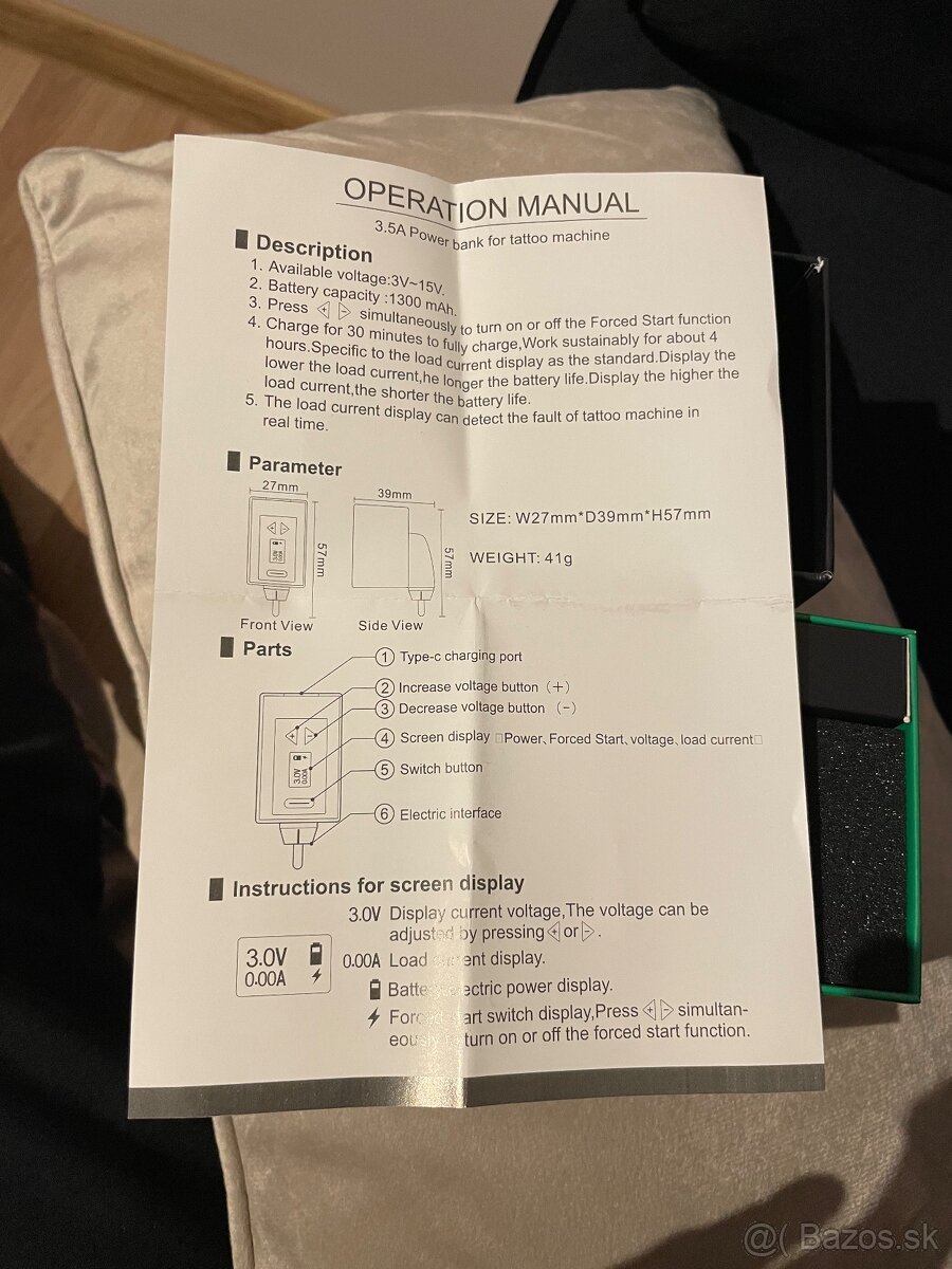 Dragonhawk B1 Wireless Tattoo Battery Power Supply DC Co - 13