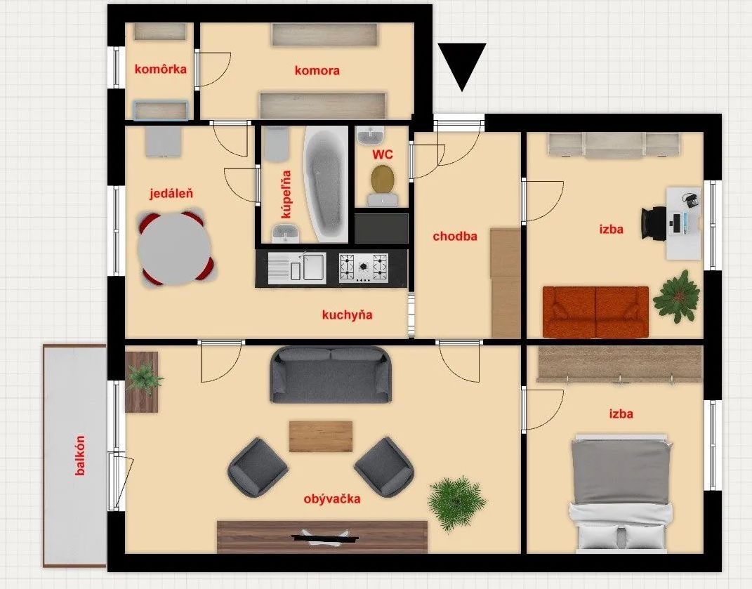 Predaj zariadeného 3,5-i. bytu v Seredi – 73m², ul. D. Štúra - 13